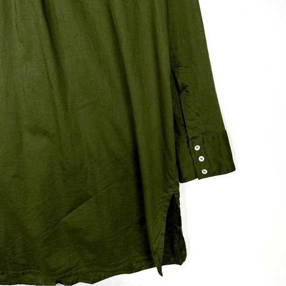 Figue Silver Sequins Embellished Button Down Shirt Tunic In Olive Green Size M - Picture 8 of 10